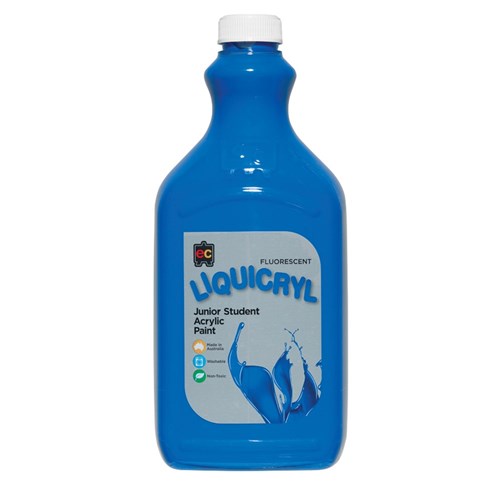 EC Liquicryl Fluorescent Junior Student Acrylic Paint - Blue - 2L