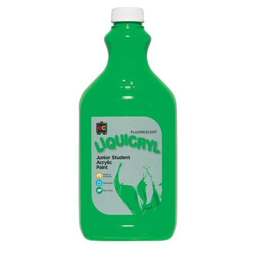 EC Liquicryl Fluorescent Junior Student Acrylic Paint - Green - 2L