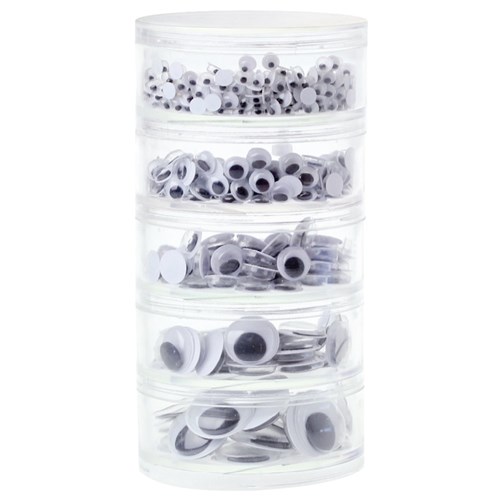 Wiggle Eyes - Black Assortment - Tub of 560