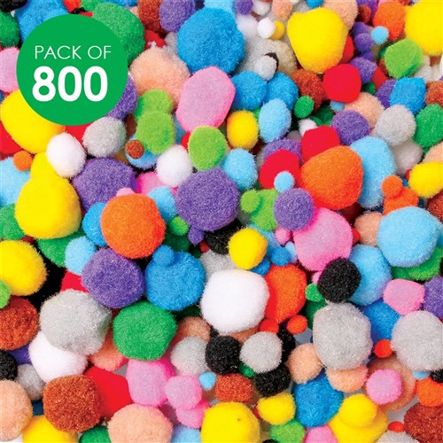 Pom Poms - Assorted - Pack of 800