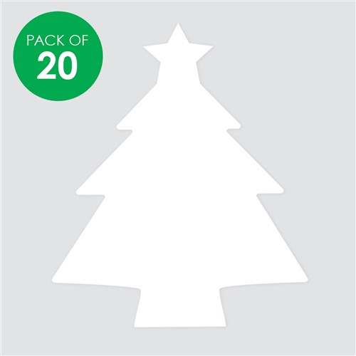 Cardboard Christmas Trees - White - Pack of 20