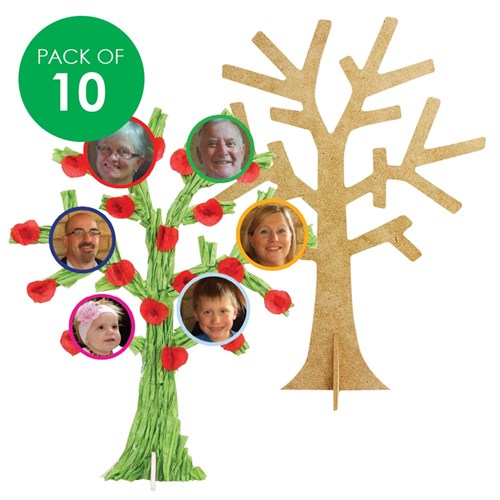 3D Wooden Trees - Pack of 10