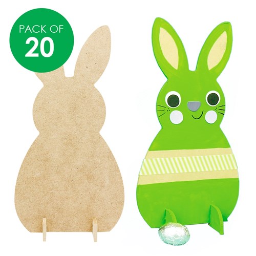 3D Wooden Bunnies - Pack of 20