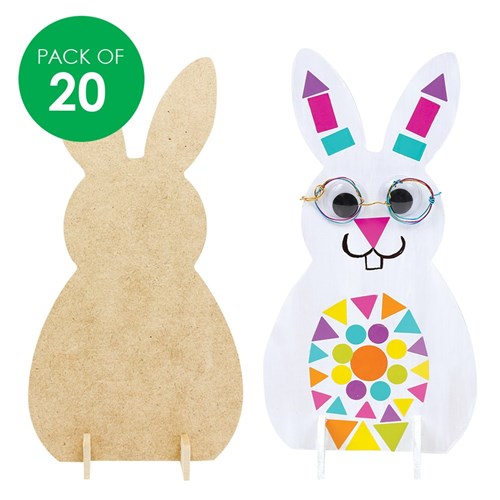 3D Wooden Bunnies - Pack of 20