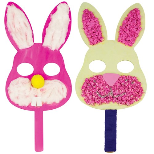 Wooden Bunny Masks - Pack of 10