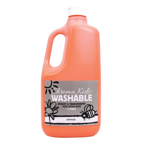 Chroma Kidz Washable Paint - Orange - 2L