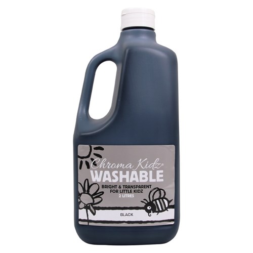 Chroma Kidz Washable Paint - Black - 2L