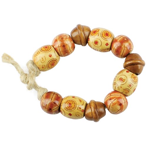 Printed Wooden Beads - 200g Tub