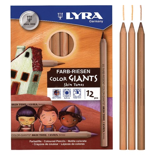 Lyra Color-Giants Skin Tone Pencils - Pack of 12