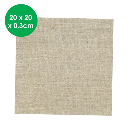 Canvas Panel Art Board - Natural Linen - Square - 20 x 20cm