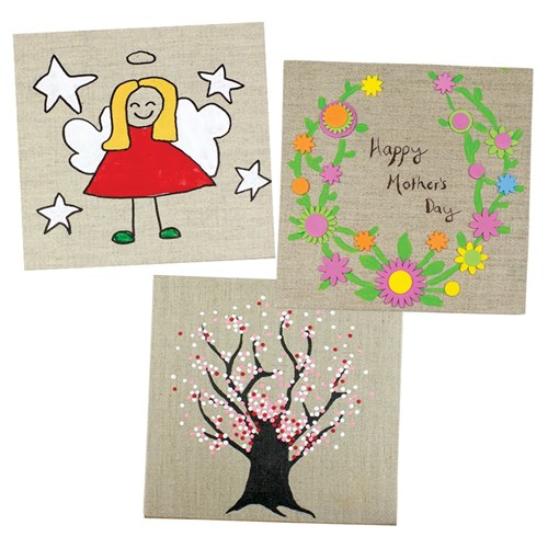 Canvas Panel Art Board - Natural Linen - Square - 20 x 20cm