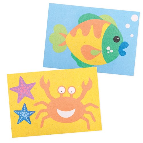 Sea Animals Sticky Art Sheets - Pack of 20