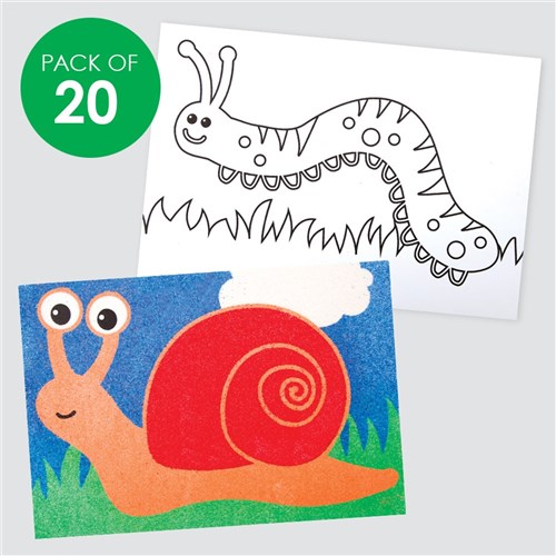 Minibeasts Sticky Art Sheets - Pack of 20