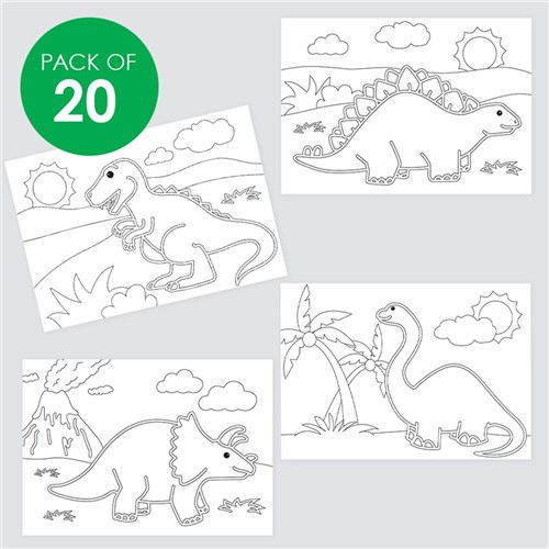 Dinosaurs Sticky Art Sheets - Pack of 20