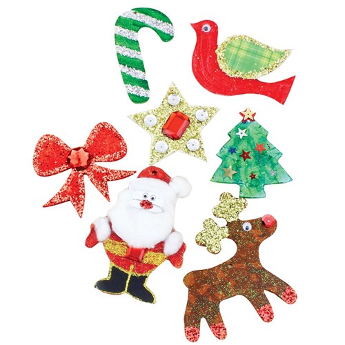 Wooden Christmas Shapes - Assorted - Pack of 12