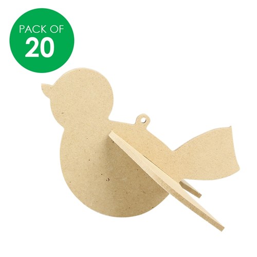 3D Wooden Robins - Pack of 20