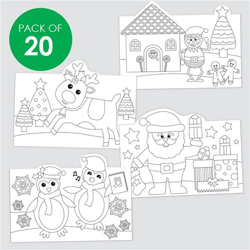 Cardboard Christmas Character Cards - Pack of 20