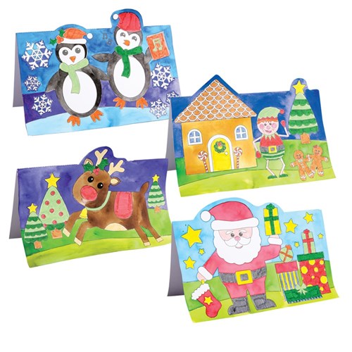 Cardboard Christmas Character Cards - Pack of 20