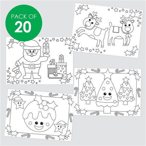 A3 Cardboard Christmas Placemats - Pack of 20