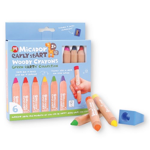 Micador Early Start Woody Crayons - Pack of 6