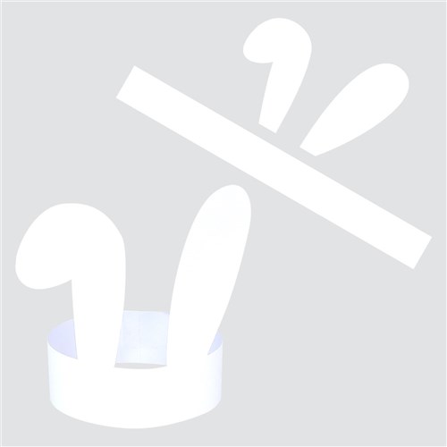 Cardboard Bunny Ears - White - Pack of 20