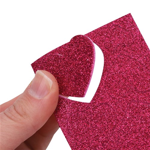 Foam Glitter Heart Stickers - Pack of 120