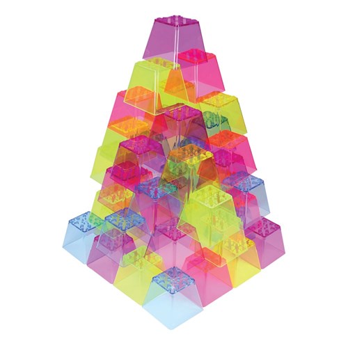 Crystal Colour Stacking Blocks - Pack of 50