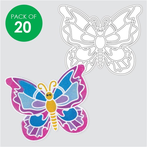 Giant Butterfly Sticky Art Shapes - Pack of 20