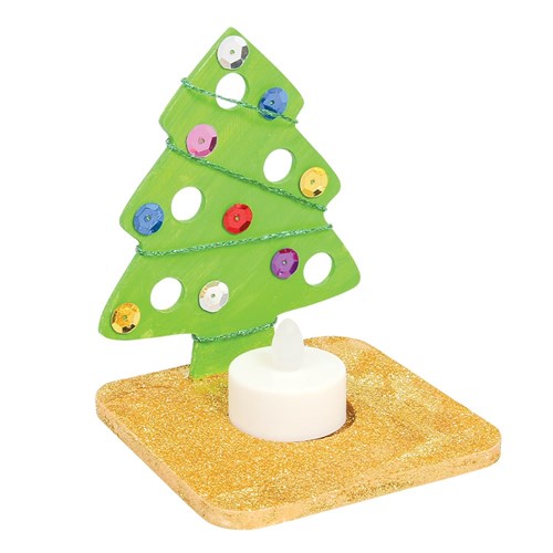 3D Wooden Tree Tealight Holders - Pack of 10