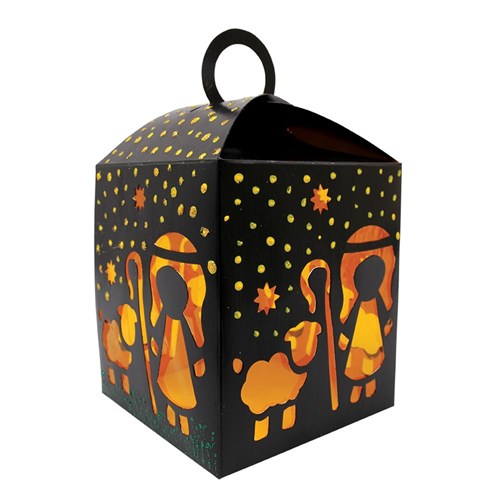 Cardboard Nativity Lanterns - White - Pack of 12