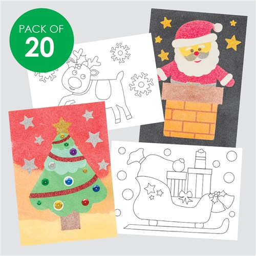Christmas Sticky Art Sheets - Pack of 20