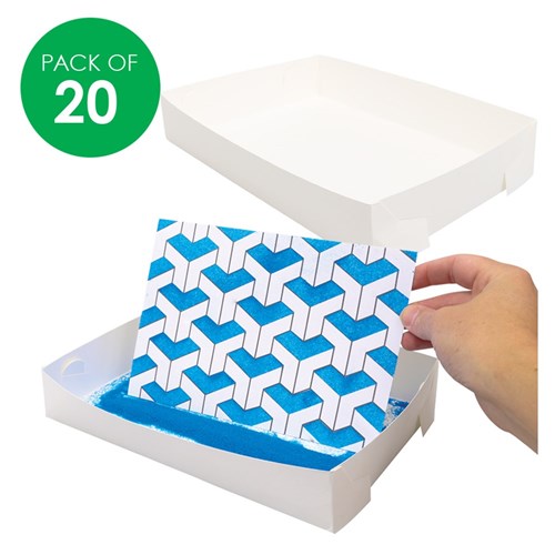 Sticky Art Trays - Cardboard - Pack of 20