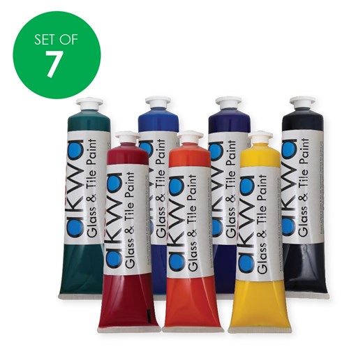 Akwa Glass & Tile Paint - 60ml - Pack of 7 Colours