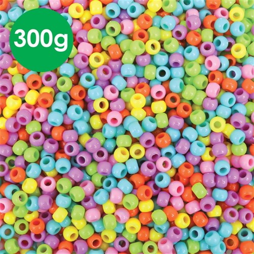 Pony Beads - Pastel - 300g Tub