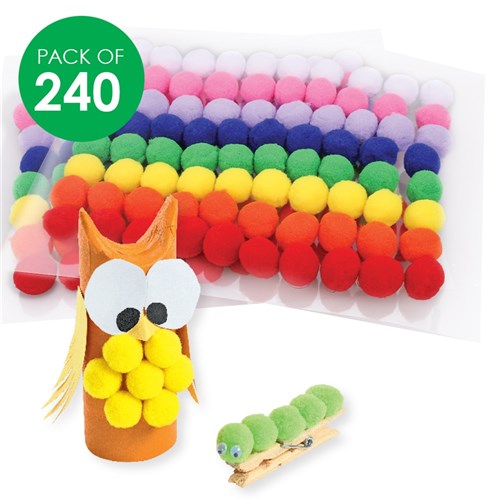 Self-Adhesive Pom Poms - Pack of 240