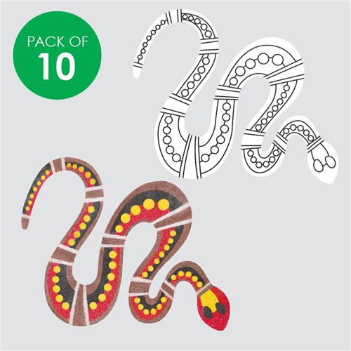 Indigenous Designed Snake Sticky Art Shapes - Pack of 10