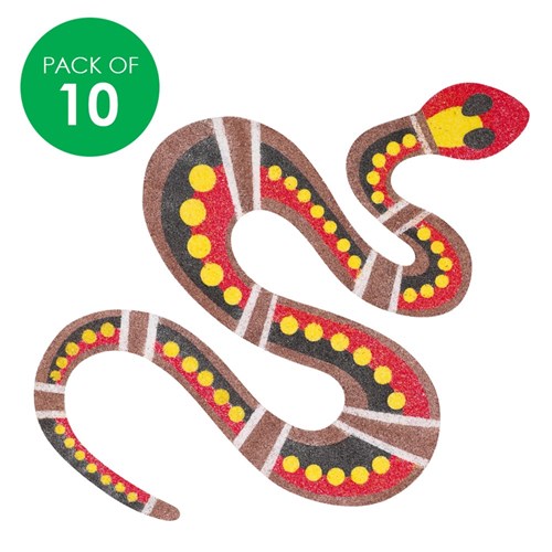 Indigenous Designed Snake Sticky Art Shapes - Pack of 10