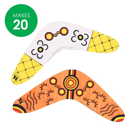 Small Wooden Boomerangs & Indigenous Templates Kit