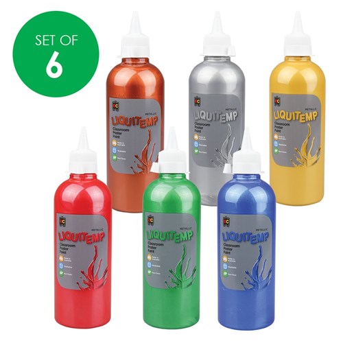 EC Liquitemp Metallic Paint - 500ml - Set of 6 Colours