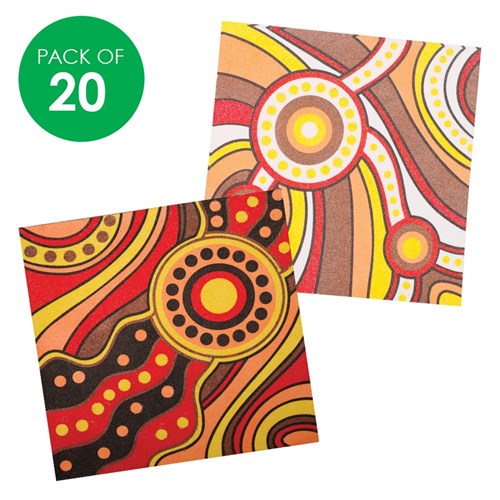 Indigenous Designed Sticky Art Sheets - Pack of 20