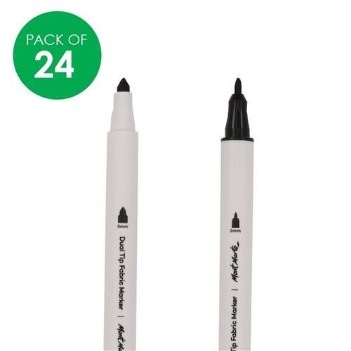 Mont Marte Dual Tip Fabric Markers - Pack of 24