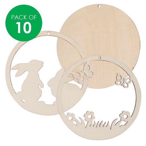 Wooden Layered Easter Scenes - Pack of 10