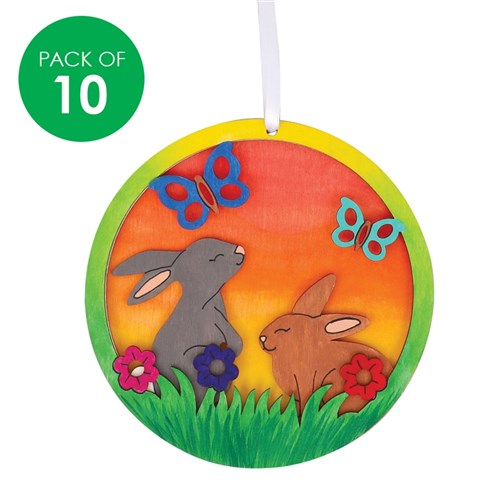 Wooden Layered Easter Scenes - Pack of 10