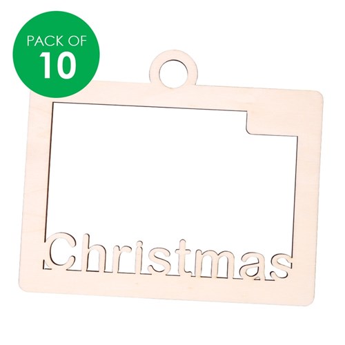 Wooden Hanging Christmas Frames - Pack of 10
