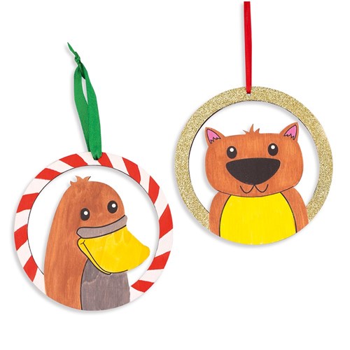 Wooden Australian Animal Ornaments - Pack of 12