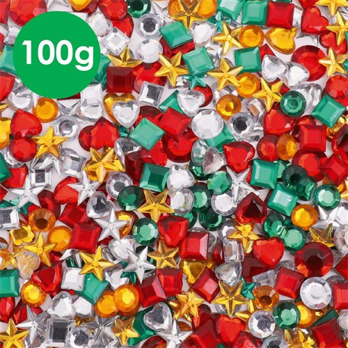 Christmas Rhinestones - 100g Pack