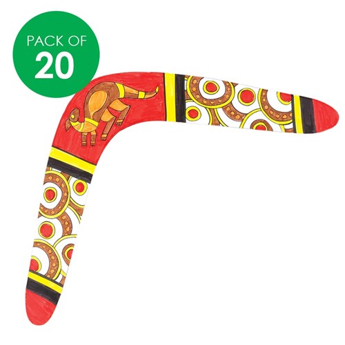 Boomerang Shapes - Wooden - Large - Pack of 20