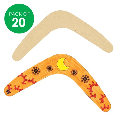 Boomerang Shapes - Wooden - Small - Pack of 20