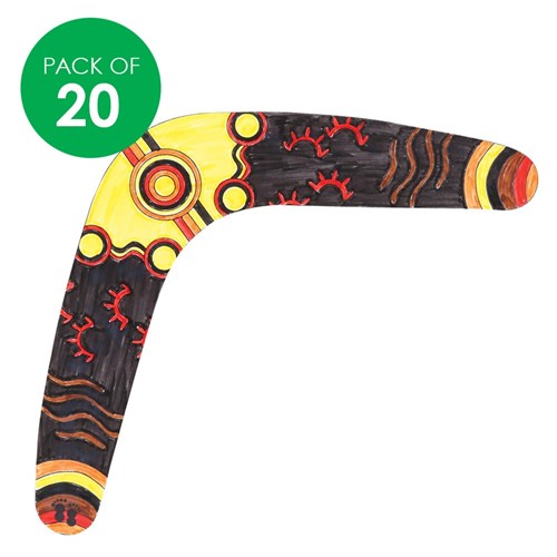 Boomerang Shapes - Wooden - Small - Pack of 20