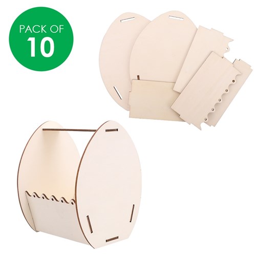 Wooden Egg Baskets - Pack of 10